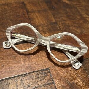 🤍🩶🤍Blake Kuwahara frame glasses matte creamy grey white 53 eye Quincy